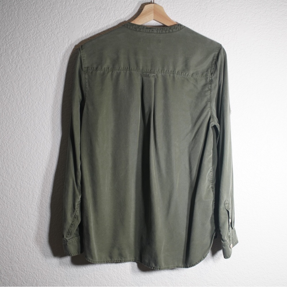 Tommy Bahama Shirt Women's SIZE Small PALM MOSS GREEN button down long sleeve - Picture 10 of 12